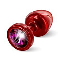 Красная пробка с малиновым кристаллом DIOGOL ANNI round Red T1 Fuschia 9020060076 (6 см)