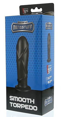 Чёрный анальный фаллоимитатор Dream Toys SMOOTH TORPEDO 21657 (18 см)