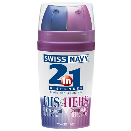 Возбуждающий лубрикант для двоих Swiss navy Lube 2-in-1 HIS HERS Stimulating Gels SN2IN1HH