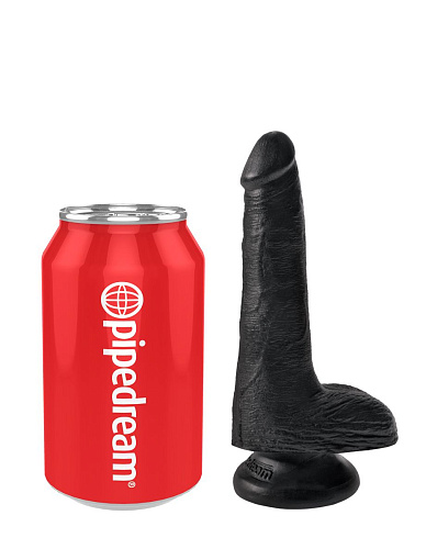 Чёрный фаллоимитатор с мошонкой и присоской Pipedream 6 Cock with Balls PD5531-23 (17,8 см)