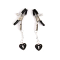 Чёрные металлические зажимы на соски с декором в виде сердечек на цепочке Bior toys MLF-80468