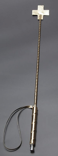 Золотистый стек с наконечником-крестом из искусственной кожи Sitabella 5026-8 (70 см)