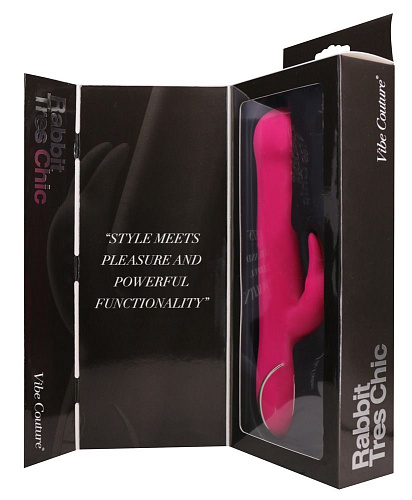 Розовый вибратор со стимулятором клитора Orion Rabbit Tres Chic 0586110 (23 см)