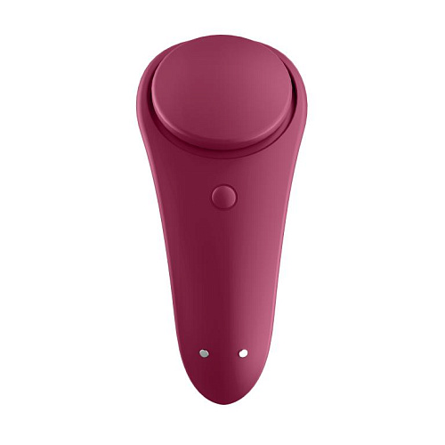 Бордовый бесшумный вибромассажёр в трусики Satisfyer Sexy Secret J2018-98