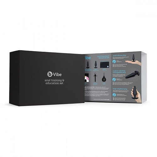 Набор в чёрном цвете для анальных игр b-Vibe ANAL EDUCATION SET BV-012-BLK