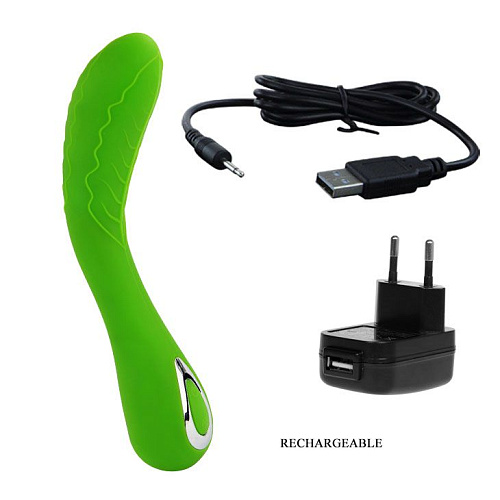 Зелёный вибромассажёр Baile Pretty Love Rush Love BI-014141-0402 (17 см)