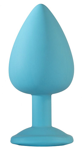 Большая голубая анальная пробка с розовым кристаллом Lola toys Emotions Cutie Large 4013-03Lola (10 см)