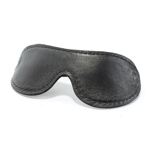Чёрная кожаная маска на глаза БДСМ арсенал 58007