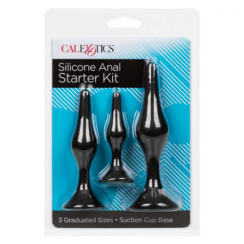 Набор чёрных силиконовых анальных пробок California Exotic Novelties Silicone Anal Starter Kit SE-0410-03-2