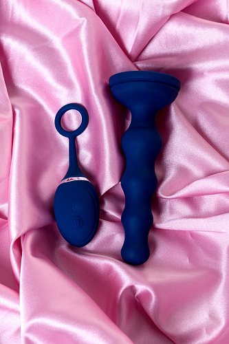 Синяя анальная вибровтулка с пультом ДУ ToyFa OPlay Wave 221003 (15,5 см)