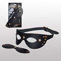 Чёрная кожаная маска с шорами Sitabella Gold Collection 3083-1G