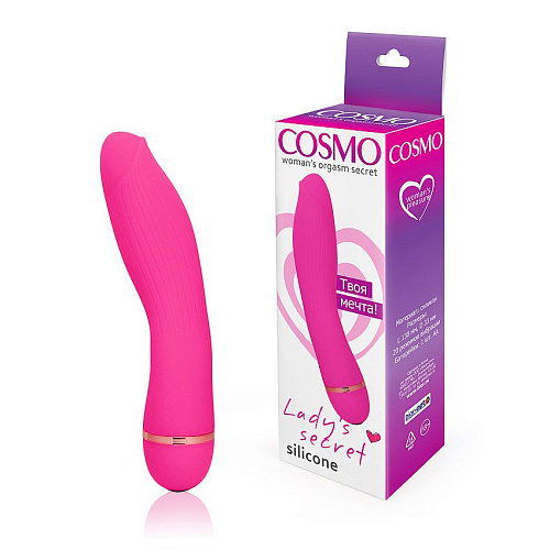 Розовый изогнутый вибромассажёр с 20 режимами вибрации Bior toys CSM-23132 (13 см)