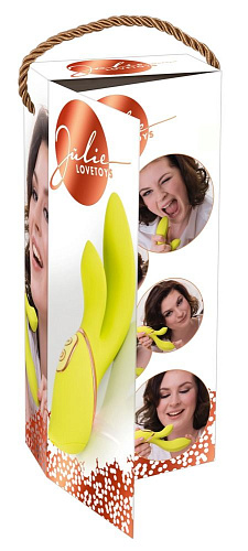 Лаймовый вибратор со стимуляцией клитора Orion 0585220 (20 см)