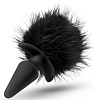 Силиконовая анальная пробка с чёрным заячьим хвостом Blush Novelties Bunny Tail Pom Plug BL-59215 (12,7 см)