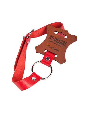 Кляп-кольцо на красных ремешках Sitabella 3092-2