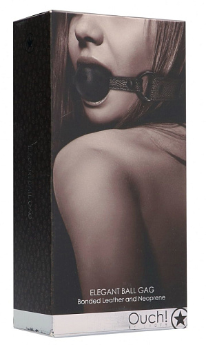 Серый кляп-шарик Shots Media BV Elegant Ball Gag OU246GRY