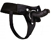 Чёрный страпон Shots Media BV Realistic 7 Inch Strap-On OU154BLK (21,3 см)
