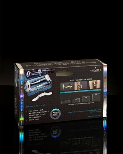 Устройство для увеличения пениса голубого цвета Male Edge Basic 200