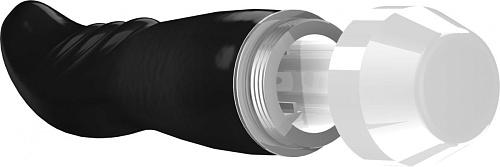 Чёрный вибратор с изогнутой головкой Shots Media BV Liora LOV005BLK (15,1 см)