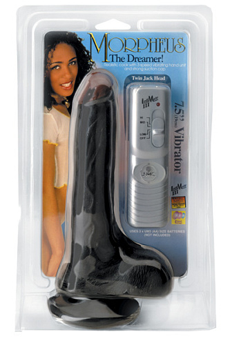 Чёрный вибратор-реалистик на присоске NMC Morpheus 110902 (19 см)