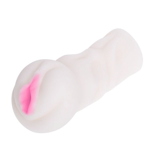 Рифленый,телесного цвета мастурбатор со входом-вагиной Baile BM-009154N