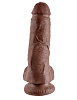 Коричневый фаллоимитатор Pipedream 8 Cock with Balls PD5507-29 (21,3 см)