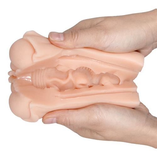 Мастурбатор-вагина телесного цвета без вибрации с имитацией юбки Baile M-009188-1