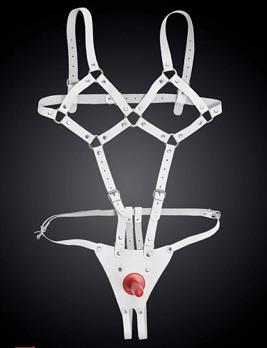 Белая сбруя Sitabella «Боди харнес» 3130-3 (S-M-L)