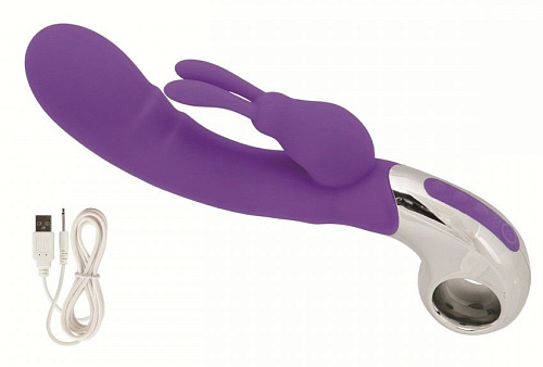 Фиолетовый вибратор California Exotic Novelties Embrace Bunny Wand SE-4610-50-3 (21 см)