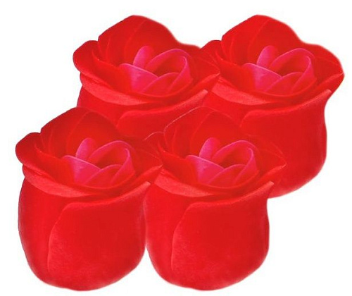 Набор красных мыльных роз Сима-Ленд «С любовью!» 1327994 (4 шт)