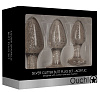 Набор из 3 серебристых анальных пробок Shots Media BV Acrylic Goldchip Butt Plug Set OU479SIL