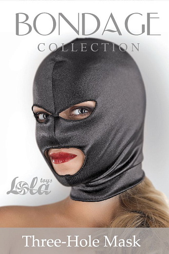 Чёрная маска-шлем с вырезами для глаз и рта Lola toys Three-Hole Mask 1050-03Lola