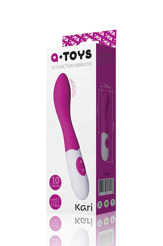 Ярко-розовый вибростимулятор G-точки из мягкого силикона A-toys Kari 765005 (19,2 см)