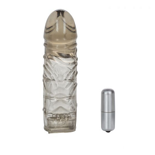 Дымчатая удлиняющая насадка с вибропулей California Exotic Novelties Extend it Up! SE-1473-60-3 (12,75 см)