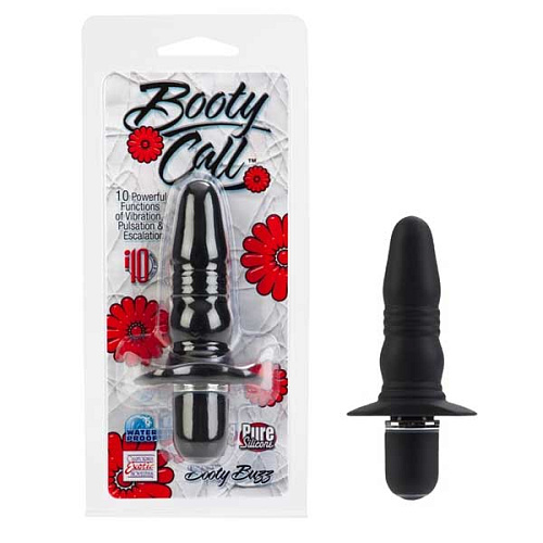 Чёрная анальная силиконовая маленькая пробка с вибрацией California Exotic Novelties Booty Call SE-0397-10-2