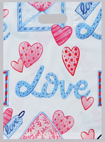 Полиэтиленовый пакет с усиленной ручкой Сима-Ленд Love 4668401 (31×40 см)