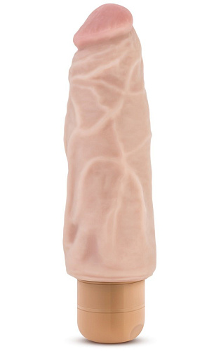 Рельефный вибратор-реалистик телесного цвета Blush Novelties Dr. Skin Cock Vibe 9 BL-11343 (17,8 см)