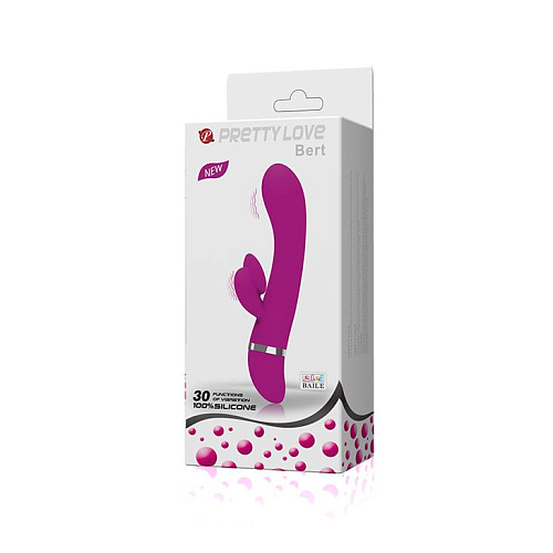 Вибратор фиолетового цвета с клиторальным отростком Baile Pretty Love Bert  BI-014346 (18,8 см)