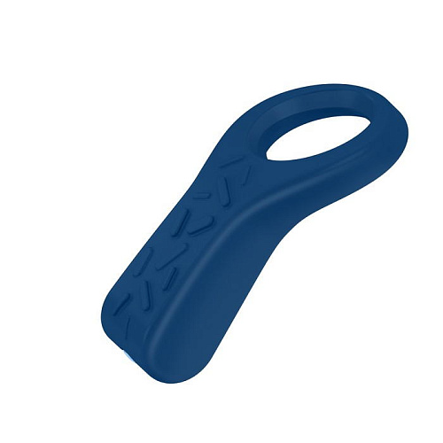 Синее эрекционное кольцо с клиторальным лепестком OVO B4 BLUE