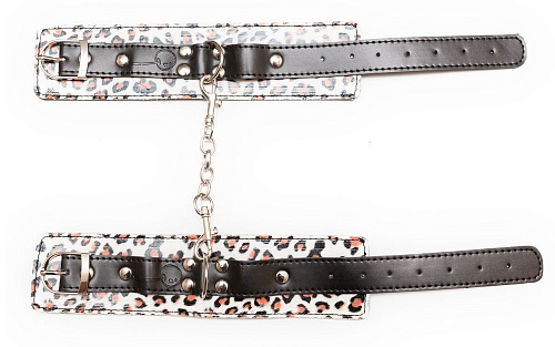 Наручи леопардовой расцветки с карабинами Пикантные штучки DP298