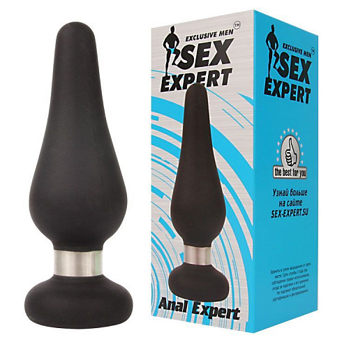 Чёрная конусовидная анальная пробка Bior toys SEM-55050 (11,5 см)