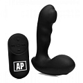 Чёрный стимулятор простаты XR Brands Alpha-Pro 7X P-Milker Silicone Prostate Stimulator with Milking Bead AG151