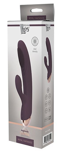 Фиолетовый вибромассажёр с клиторальным отростком Dream Toys CASTALIA 21668 (21 см)
