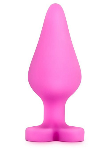 Розовый анальный плаг с основанием-сердечком Blush Novelties RIDE ME BL-95710 (10,6 см)