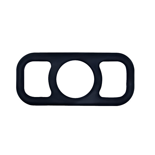 Чёрное эрекционное кольцо на пенис с петлями по бокам Baile BI-014361-0801