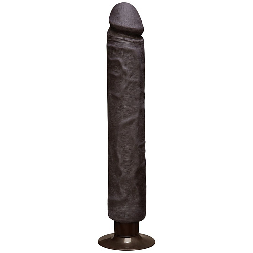 Коричневый вибратор Doc Johnson The Realistic Cock ULTRASKYN Without Balls Vibrating 12” 1160-38-BX (33,5 см)
