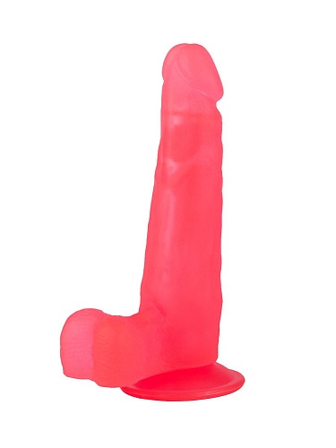 Розовый фаллоимитатор с удлинённой мошонкой LOVETOY (А-Полимер) 211800 (16,5 см)