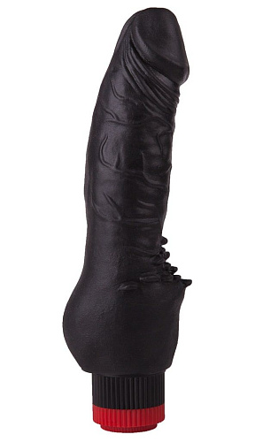 Чёрный виброфаллос с шипами у основания LOVETOY (А-Полимер) 410900 (17,8 см)