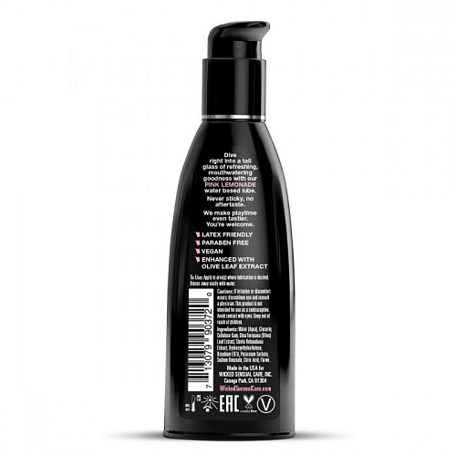 Лубрикант с ароматом розового лимонада Wicked AQUA Pink Lemonade 90372 (60 мл)