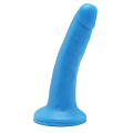 Голубой гладкий фаллоимитатор на присоске Toy Joy Happy Dicks Dong 6 inch 10178 blue (15,2 см)